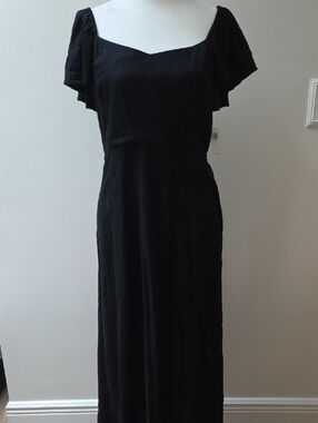 Old Navy Black Maxi Dress with Flutter Sleeves